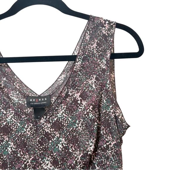 Liz Claiborne Purple and Pink Sleeveless Blouse Women’s Size 10 Casual Feminine - Picture 2 of 5